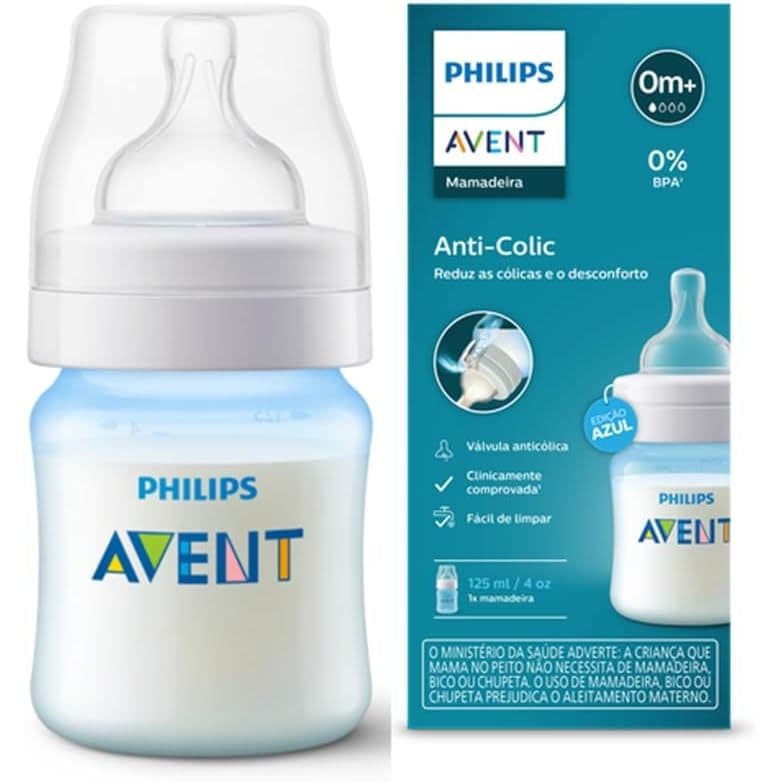 Mamadeira Clássica Anti-Colic 125ML Azul - Philips Avent