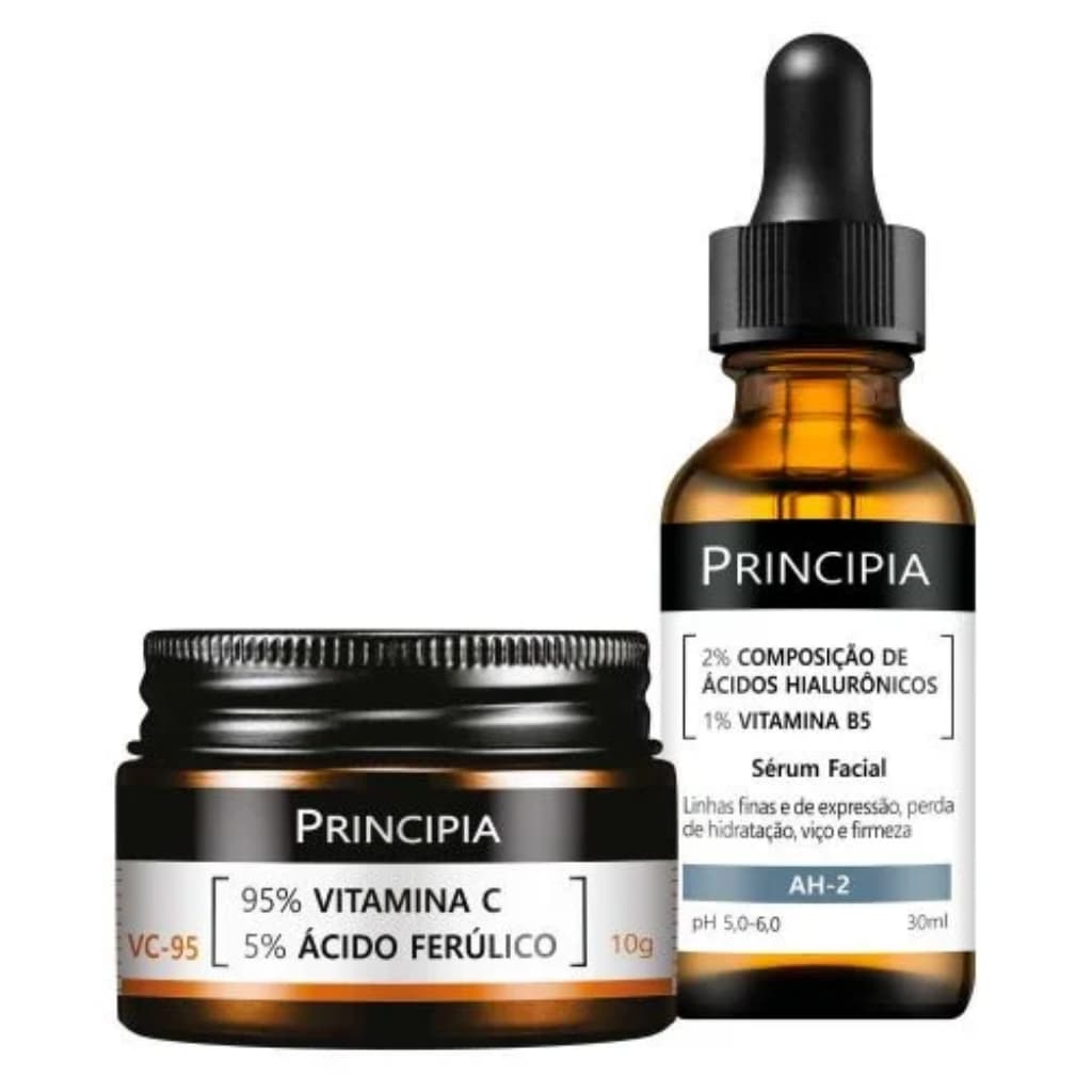 Principia Kit Pele Luminosa Uso Diurno c/ Vitamina VC-95 + Sérum Ácidos Hialurônicos AH-2