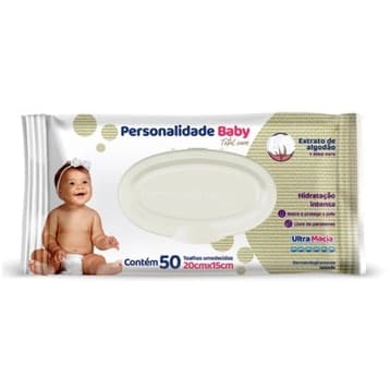 Toalha Umedecida Personalidade  Baby Total Care 50 unidades