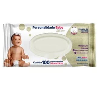 Toalha Umedecida Personalidade Baby Total Care com 100 lenços