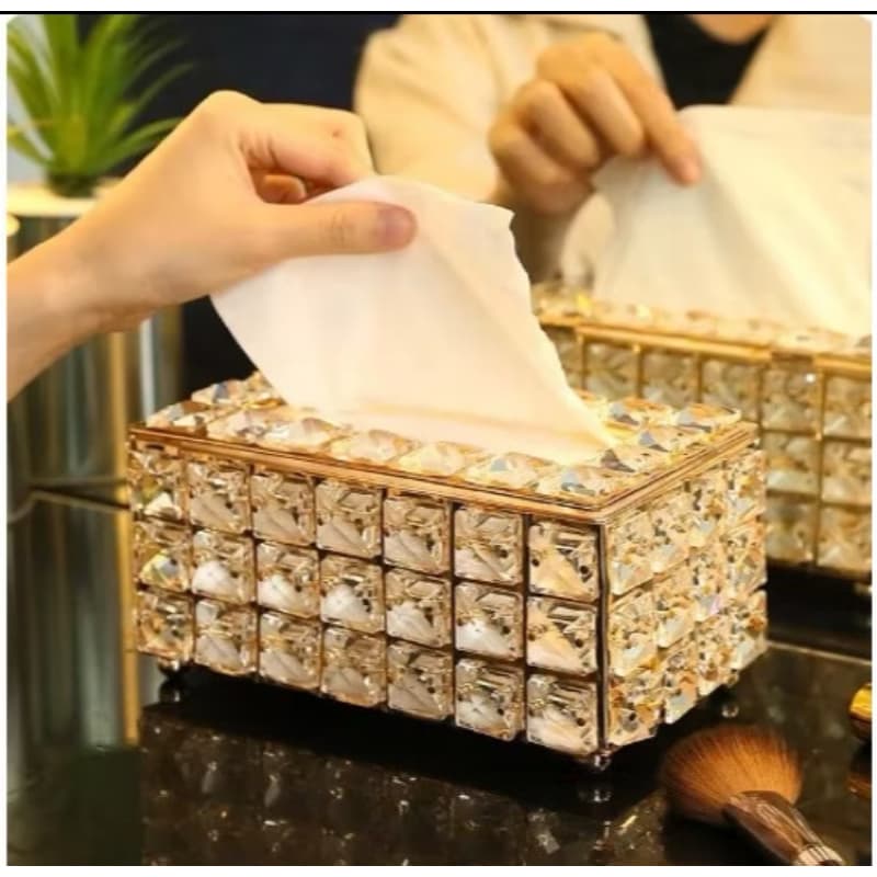 Porta-Papéis Toalha Lenço Umedecido Dourado Estilo Europeu - 1728