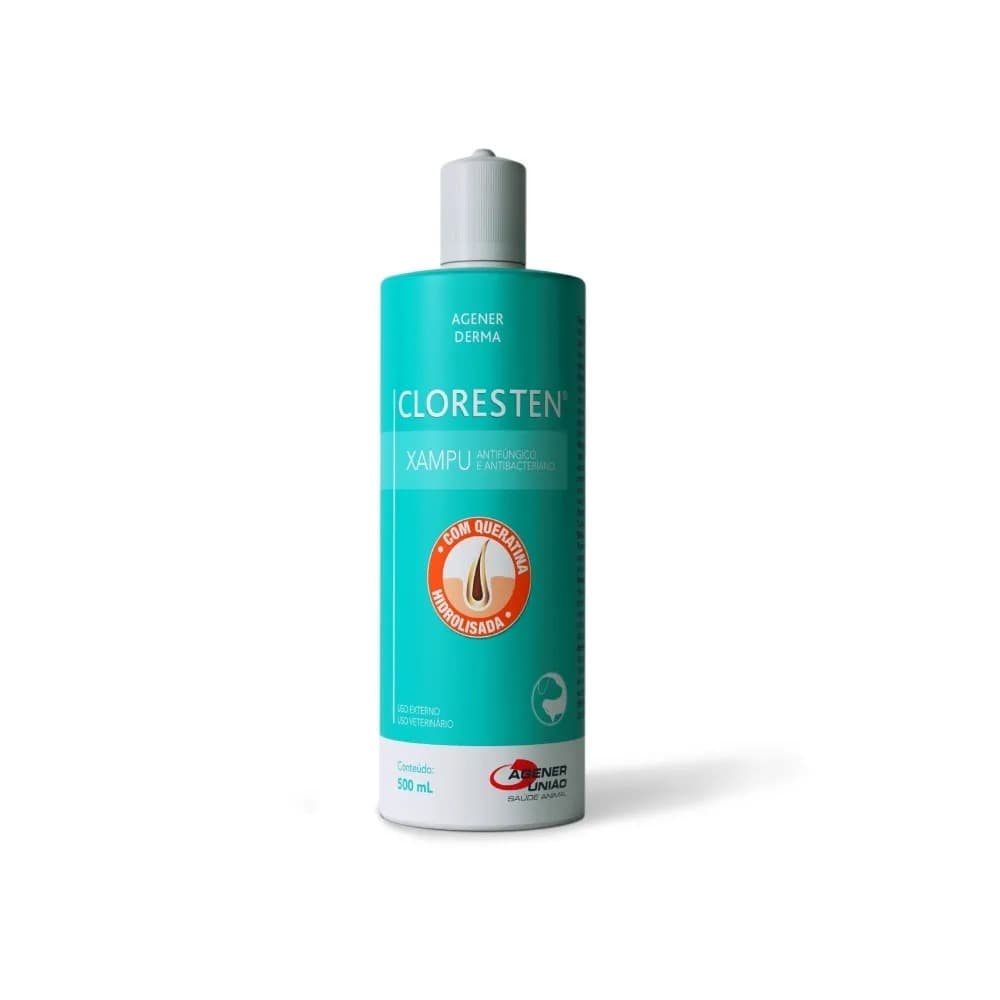 Shampoo Cloresten 500 Ml Shampoo Para Cães E Gatos