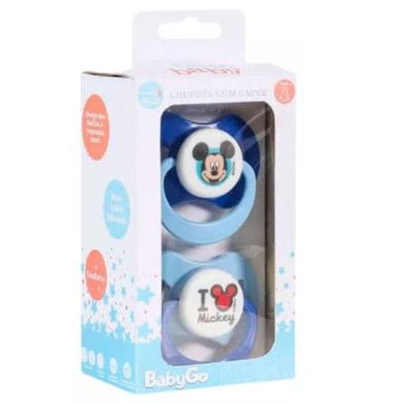 Babygo Chupeta Mickey C/ Capuz - Bico Orto Silicone T1 Crtl C/2un