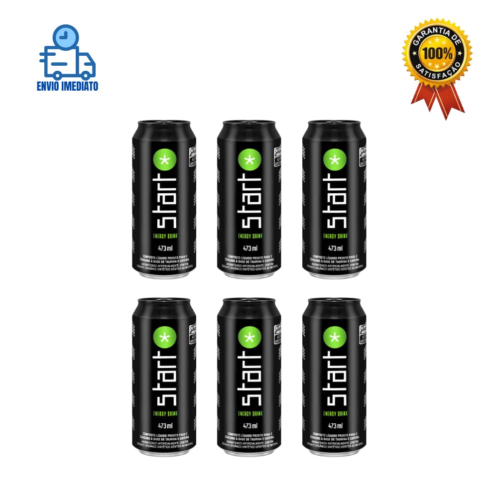 Kit 6x Unidades de Energético Start Energy Drink 473ml - Envio Imediato