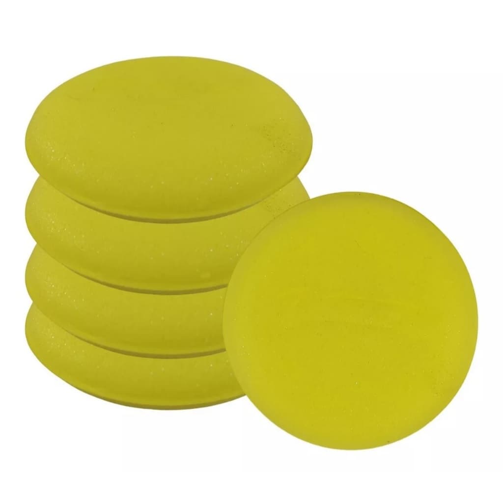 Kit 5 Espuma Esponja Brilho Aplicadora Cera Couro Silicone Pretinho Para Carro e Moto
