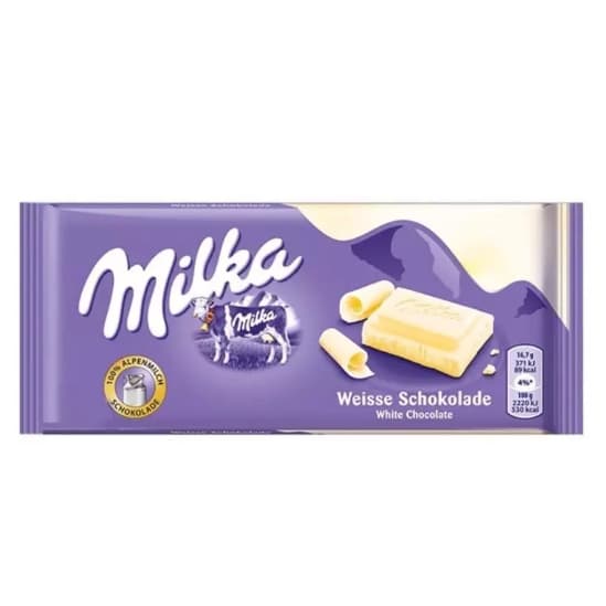 CHOCOLATE MILKA BRANCO 100G IMPORTADO WHITE CHOCOLATE