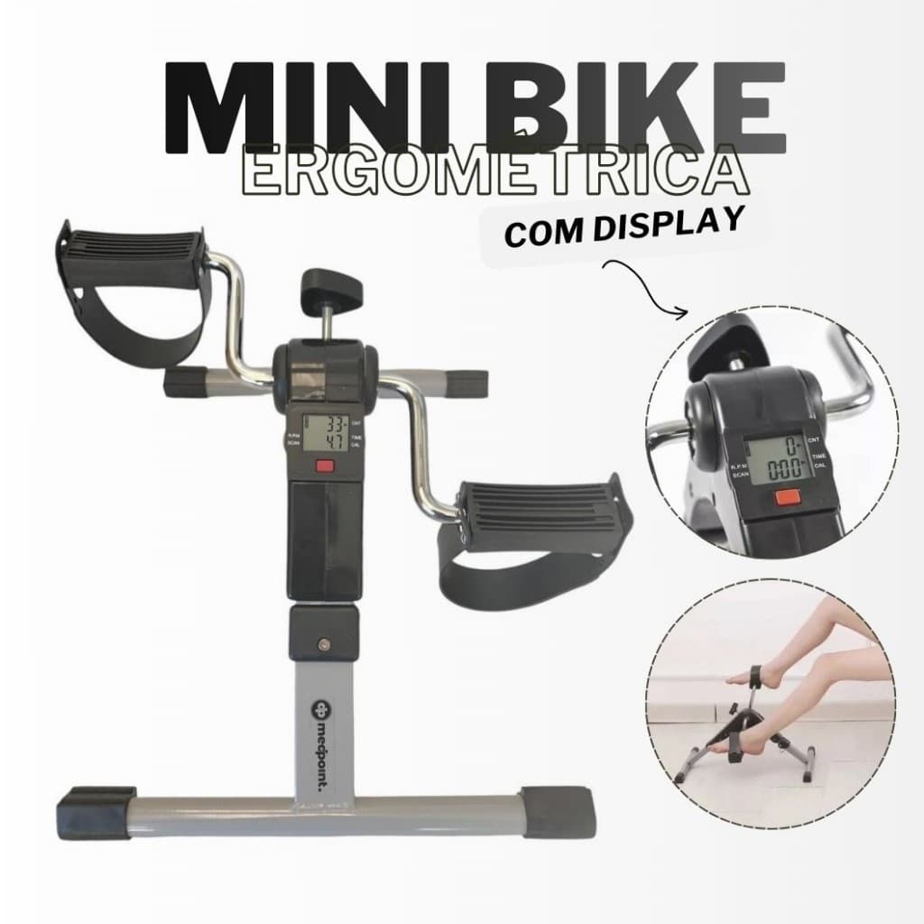 Mini Bicicleta Compacta portátil com display indoor Para Exercício Ergométrica Bike
