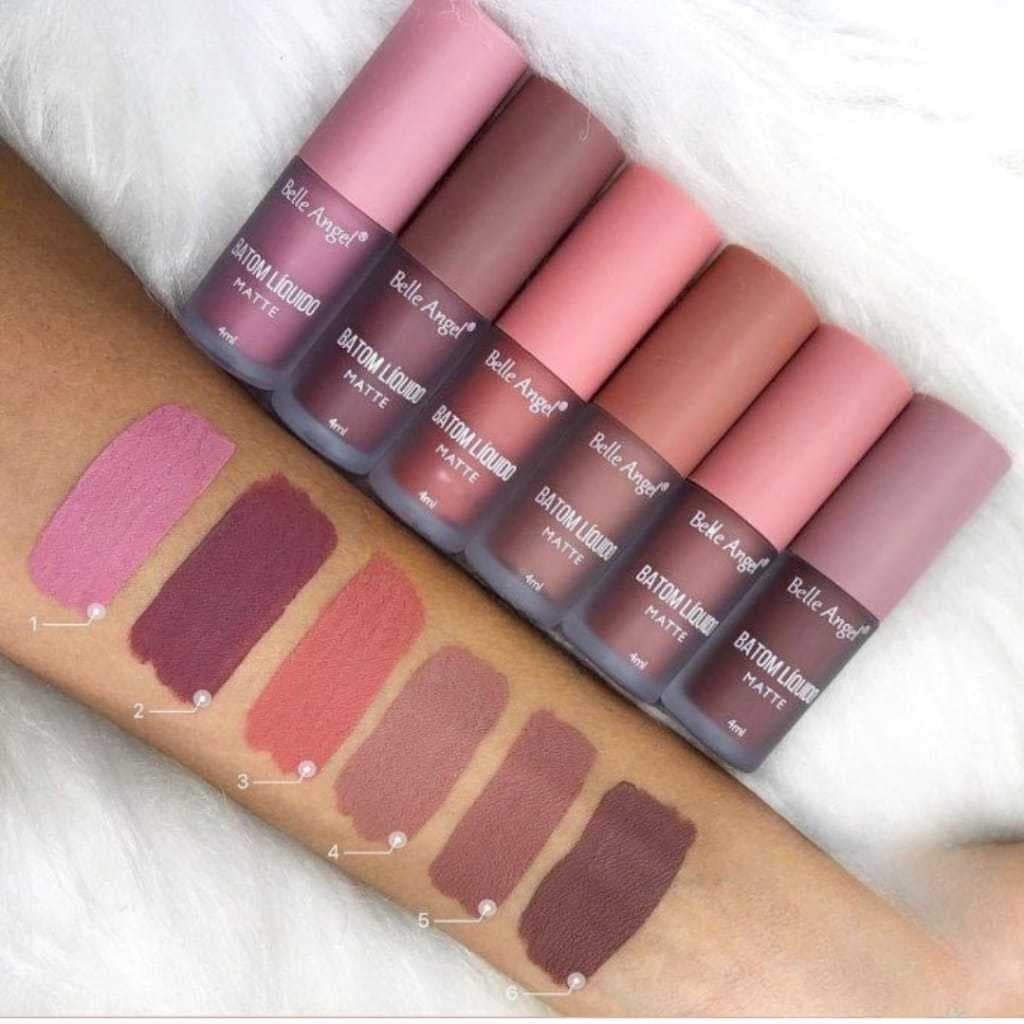 Batom Belle Angel .Líquido Matte Tons Nude.