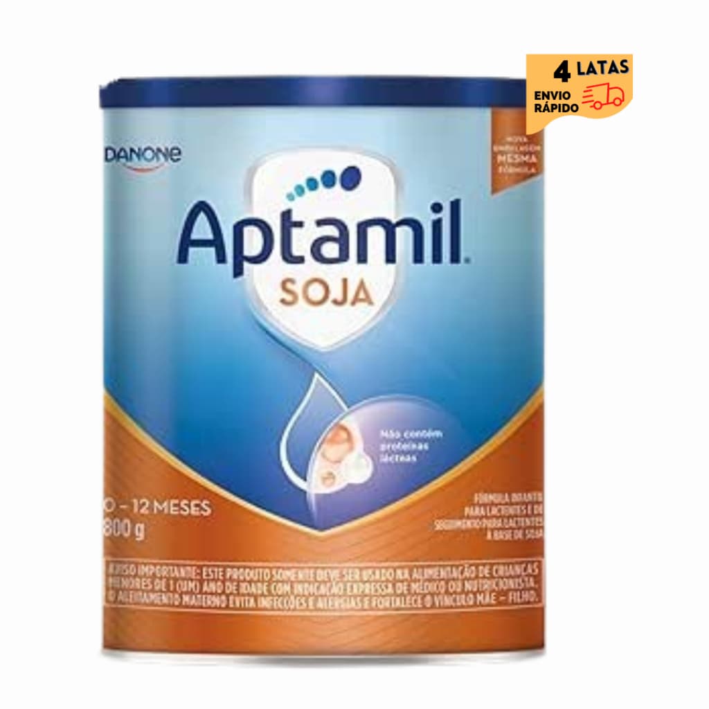 4 Latas - Aptamil SOJA - Fórmula Infantil Em Pó Danone 800 gr
