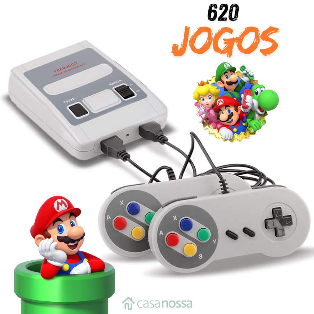 Video Game Retro com 2 controles 8 Bits 620 Jogos