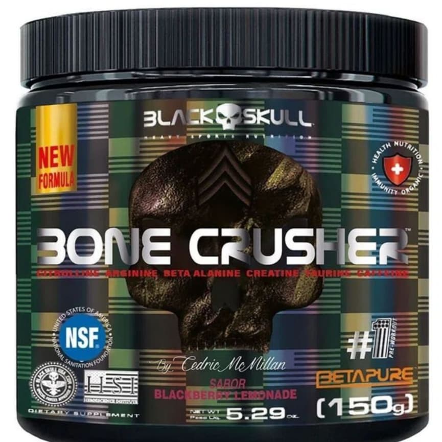 Pre Treino BONE CRUSHER BLACK SKULL 150G