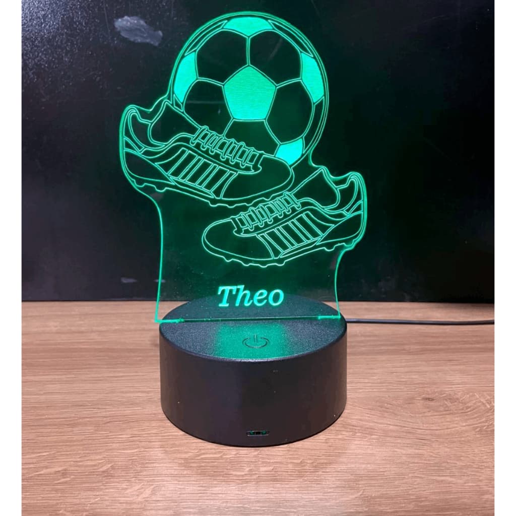 Luminária Led 3D Bola de futebol 3, presente para crianças, Abajur com opção de nome gravado