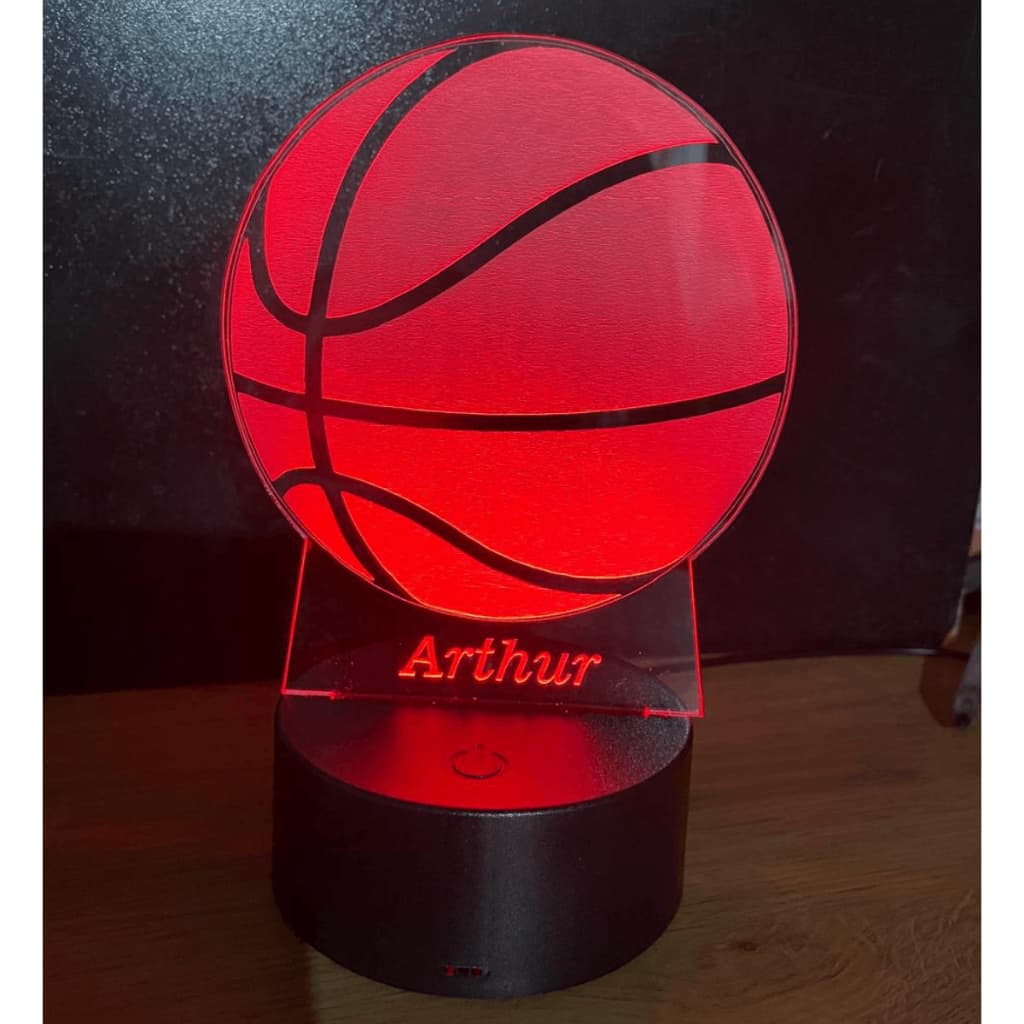Luminária Led 3d Bola de Basquete, esportes, Abajur 3d NBA com opção de nome Gravado