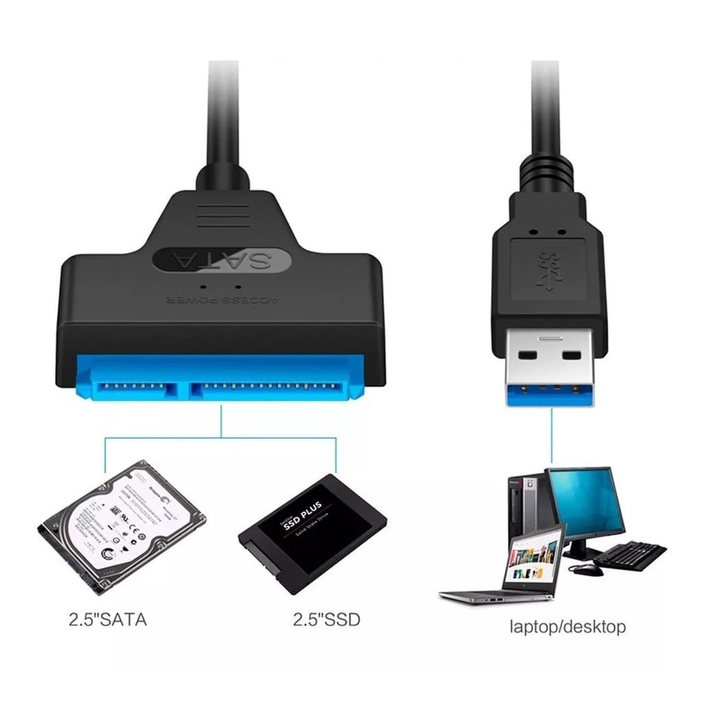 Adaptador Sata Para Usb 3.0 De Até 6 Gbps Acessórios Laptop De 2,5 Polegadas Disco Rígido SSD Externo Cabo De 22 Pinos Cabos Computador