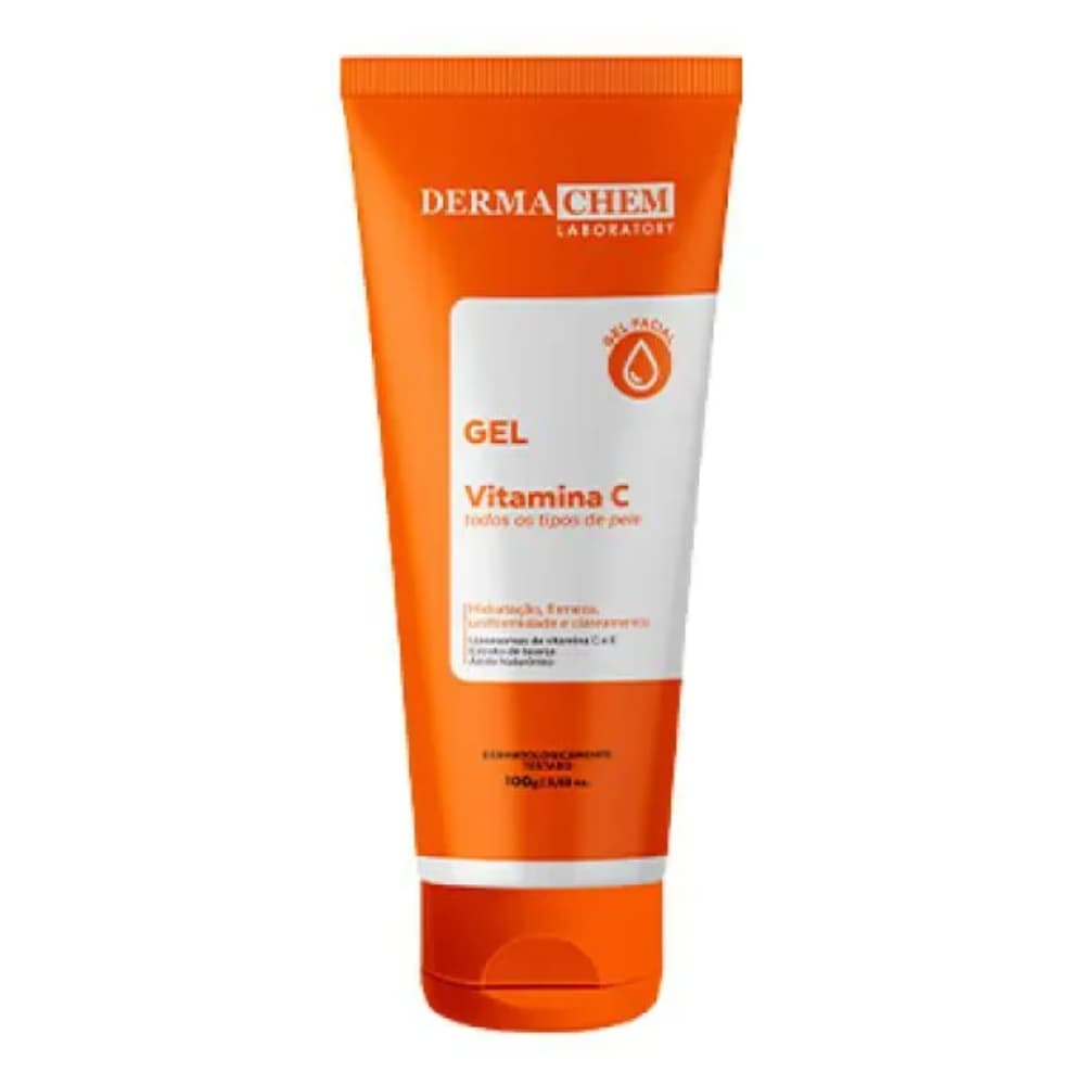 Gel Facial Anti-Idade Dermachem 100g | Vitamina C + Ácido Hialurônico | Hidratação e Firmeza