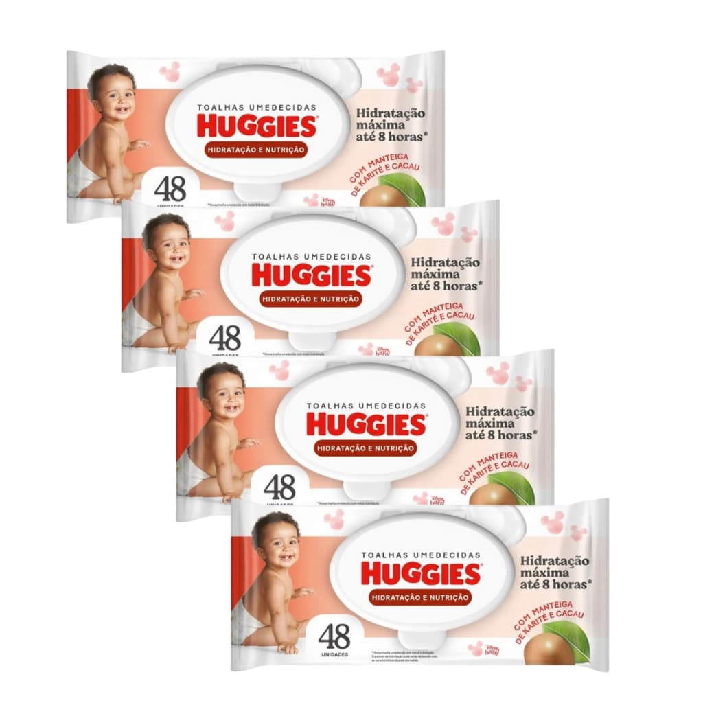 Lenço umedecido Huggies Hidratação e Nutrição toalhinhas 4 pacotes