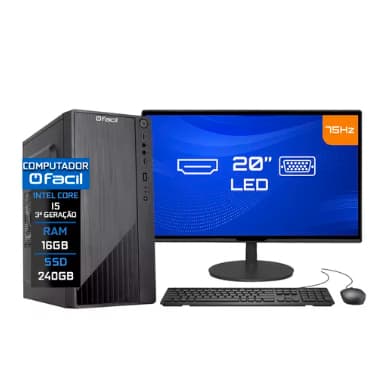 Computador Completo I5 3º G 16gb Hd Ssd 240gb - Monitor Hdmi