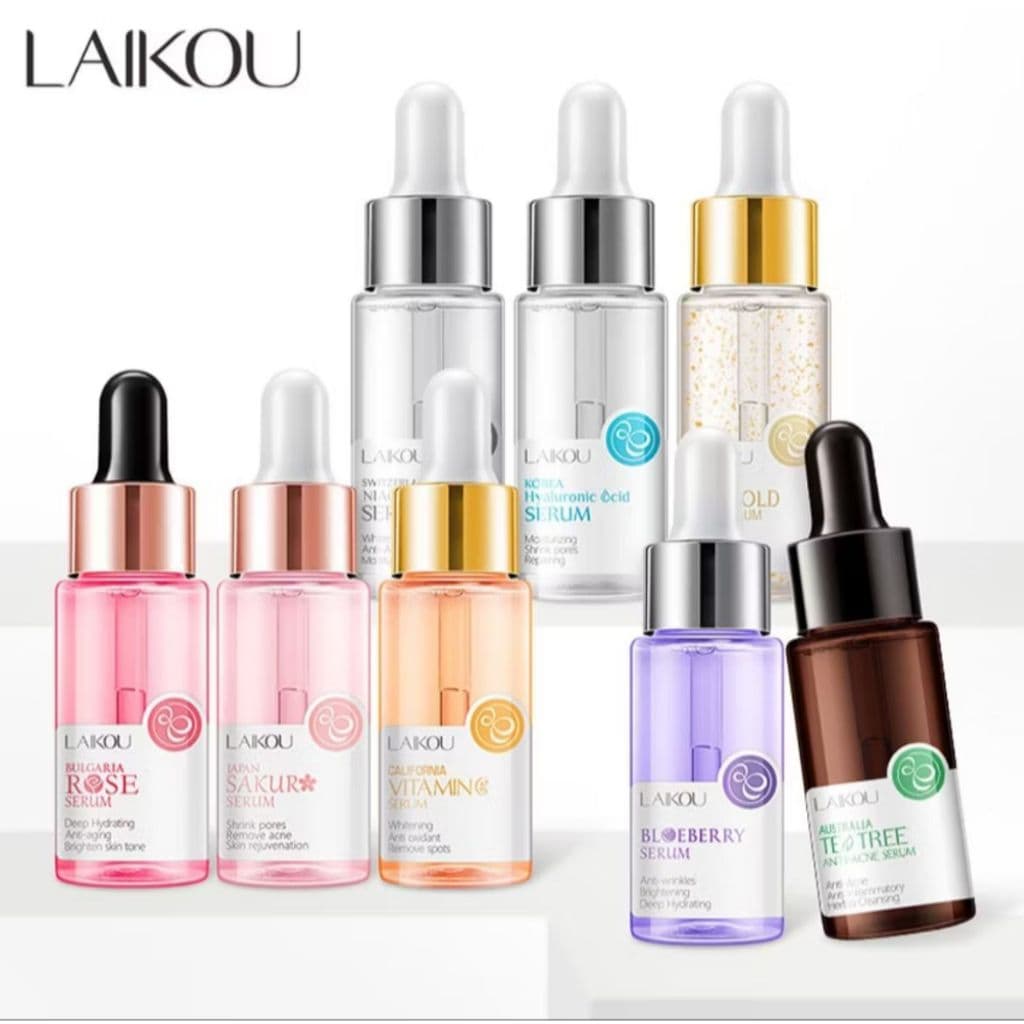 Serum LAIKOU Blueberry/Hialuronico/Niacinamida/24KGold/Japão Sakura Hidratante Anti Envelhecimento Vitamina C 17ml