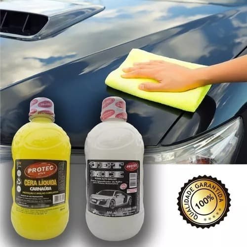 Kit cera protec 500ml cada resina + cera liquida proteção para seu carro
