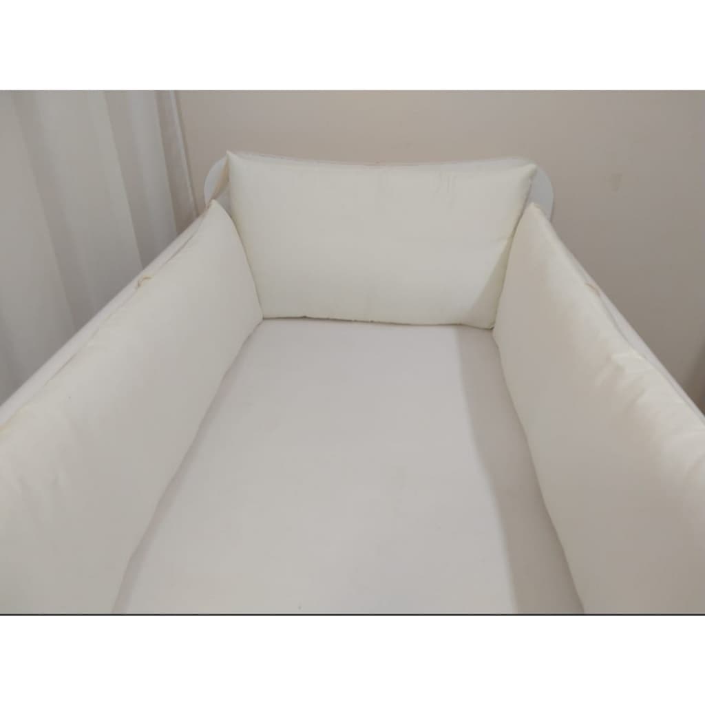 Kit para berço Palha Fofo 3 Peças neutro bebe menino menina Enxoval para berço marfim bege 3 peças Fontana