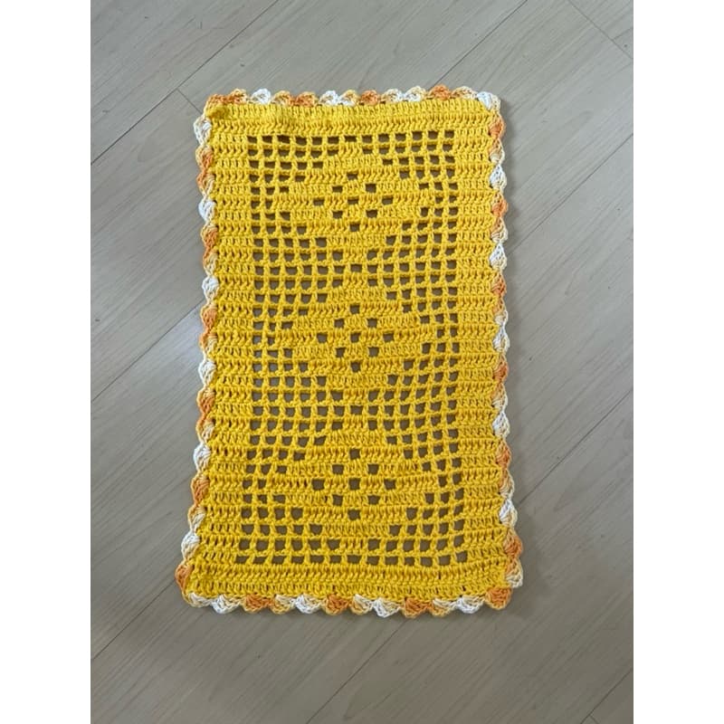 Tapete de Crochê para Cozinha Sala Banheiro Artesanal Passadeira Barbante Crochê Cru Oval Retangular Passadeira