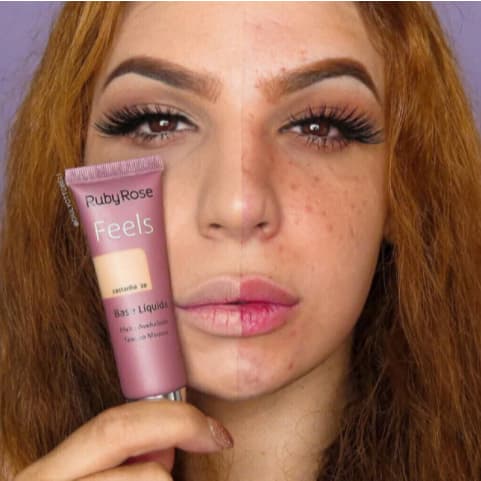 Base Liquida Feels  Testura mousse  efeito aveludado -  Hb8053
