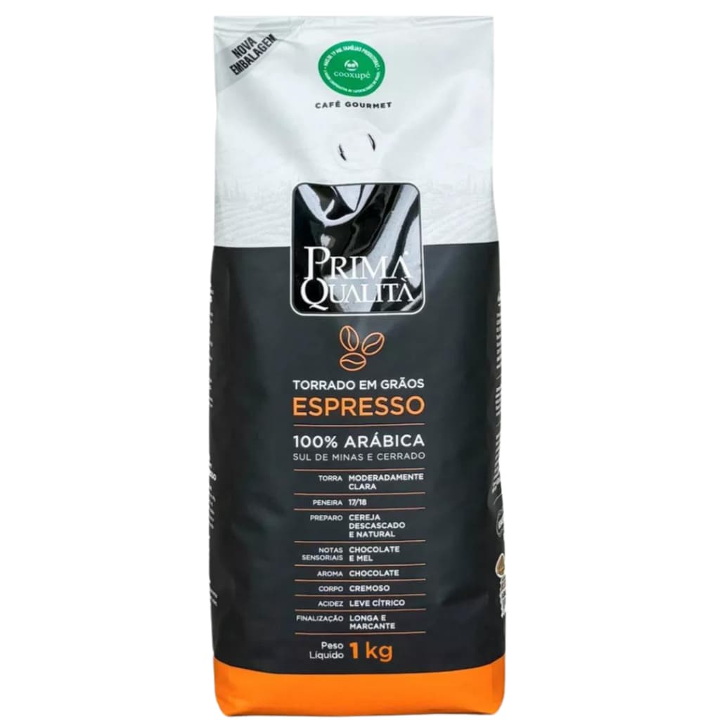 Café ESPRESSO Gourmet Torrado em Grãos Superior Prima Qualità 1kg