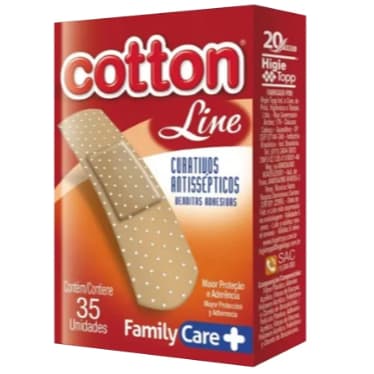 Curativo Antisséptico Cotton Line -Kit c/12 - 35 Unidades