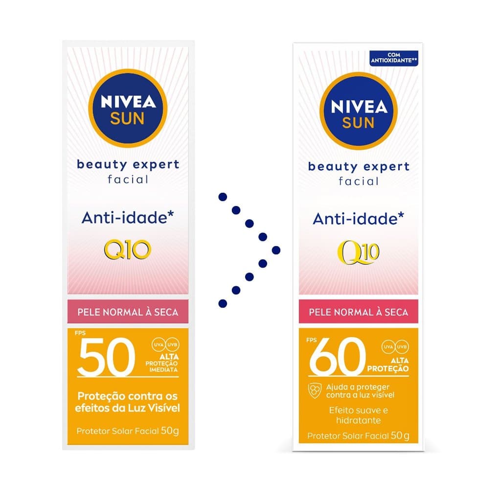 NIVEA SUN Protetor Solar UV Face Q10 Anti-Idade FPS 60 50ml