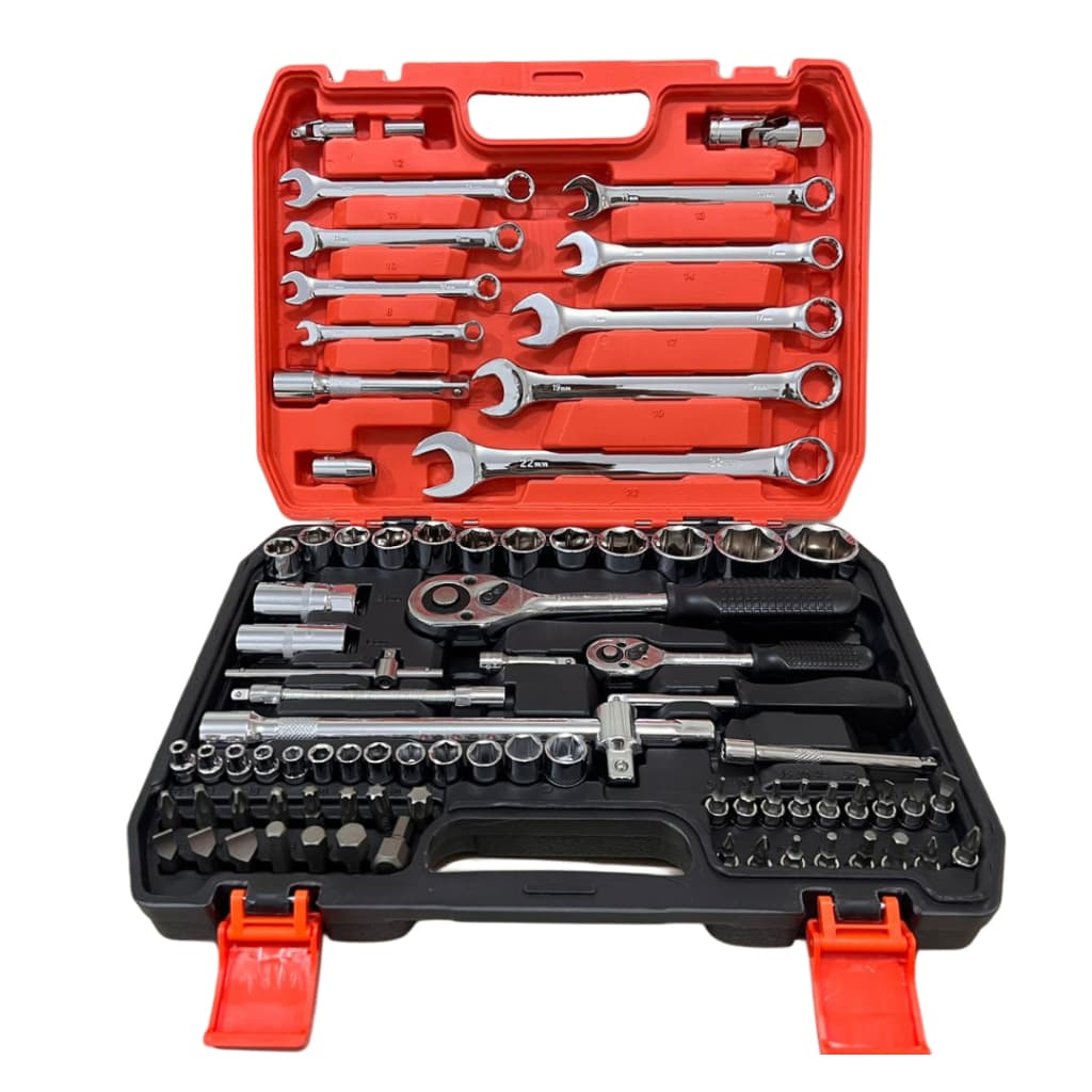 kit de ferramentas 82 peças jogo de soquetes chave catraca reversível com maleta jogo de ferramentas completo