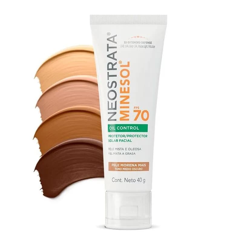 Protetor Solar Facial Neostrata Minesol Oil Control FPS 70 - Com cor e sem cor
