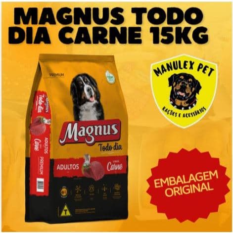 15kg Ração Magnus Todo Dia Cão Adulto Carne 15kg