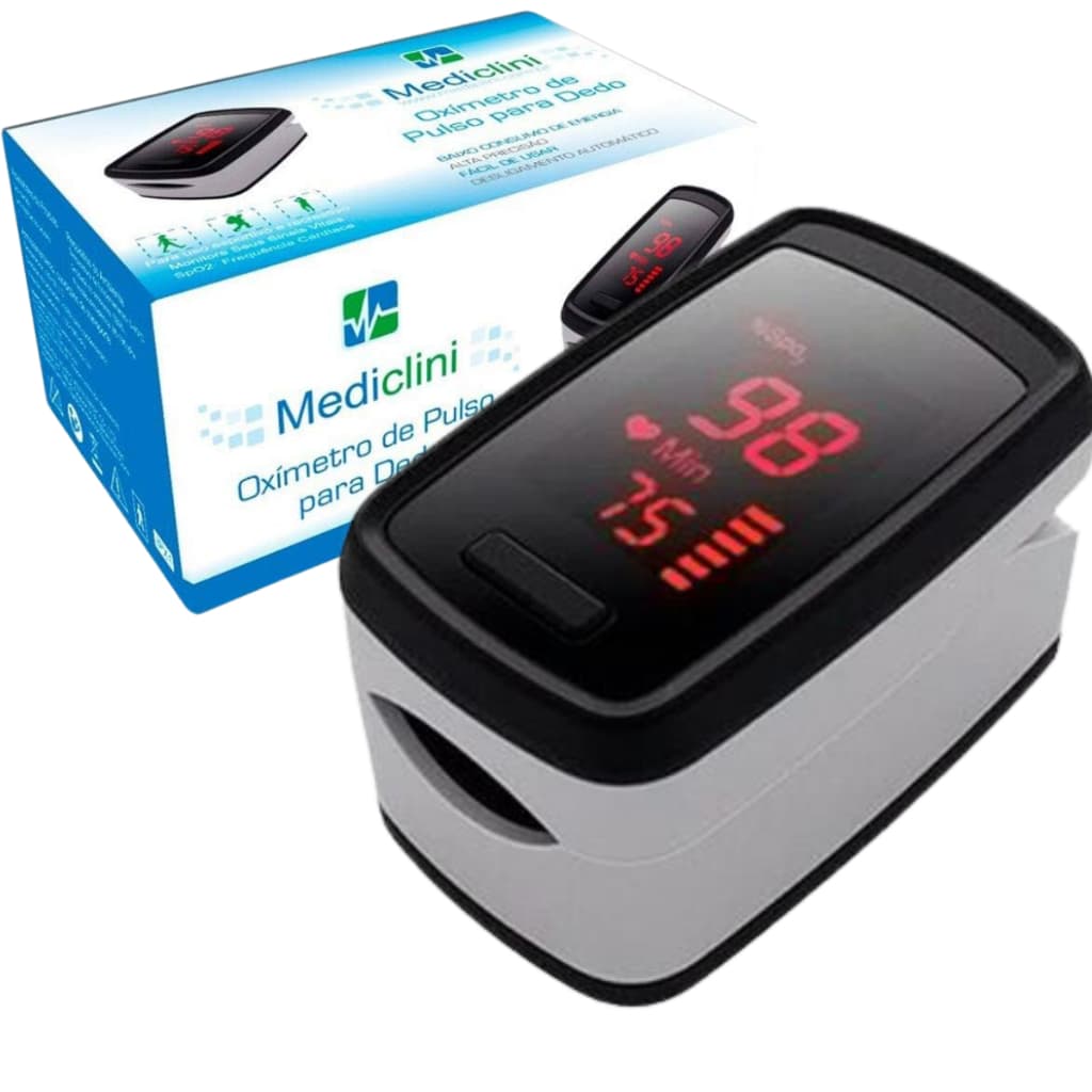Oxímetro Digital de Dedo Mediclini - Medidor de Saturação Sanguínea e Frequência Cardíaca