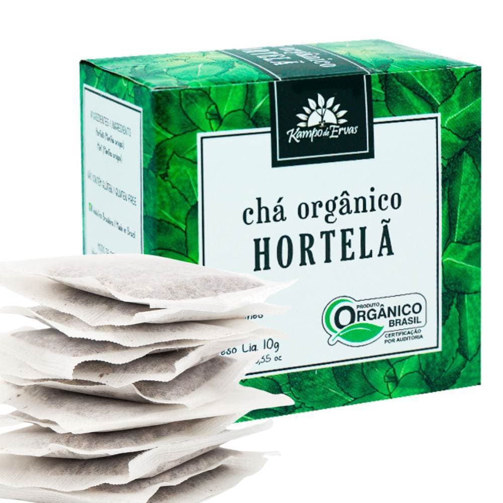 Hortelã Chá Orgânico 10 sachês Mentha crispa Kampo de Ervas