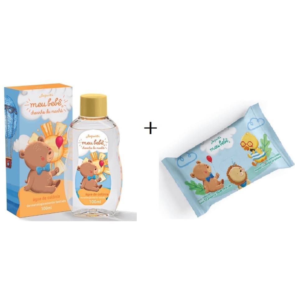 Água De Colônia Meu Bebê Jequiti, 100 ml + Lenços Umedecidos 1Pct c/50 lenços