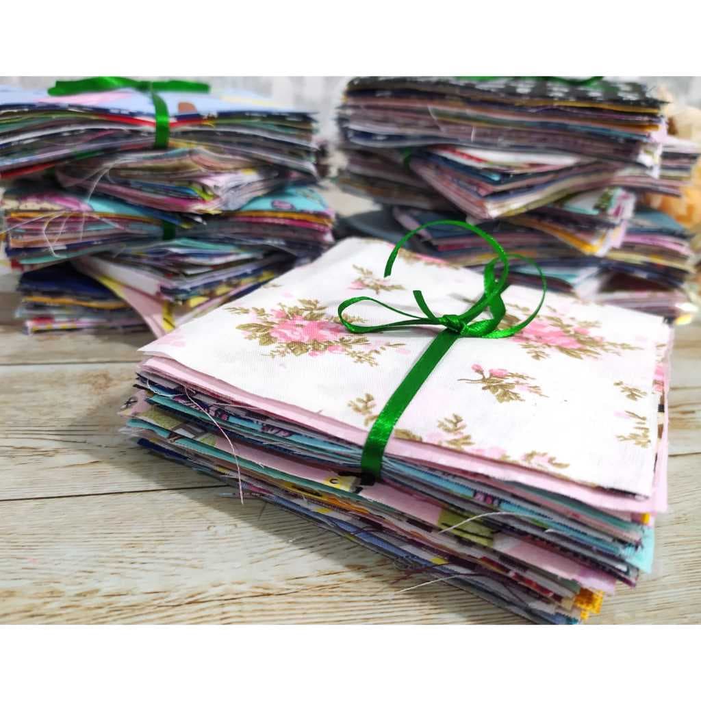 kit 200 Retalhos de Tecido TRICOLINE 100% Algodão Patchwork 10x10 cm