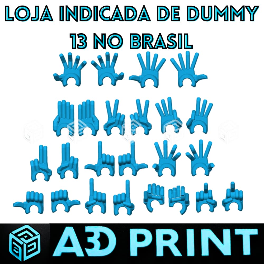 Kit 24 Mãos Hands Dummy 13 - Boneco Articulado Action Figure Brinquedo Educativo Varias Posições 3D