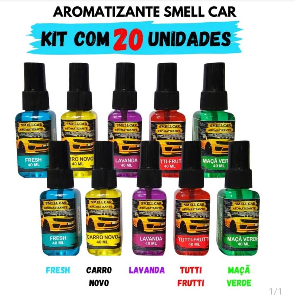 Kit 20 Cheirinho Carro de Luxo 40ml cada Qualidade Carro Grife Aromatizante Automotivo Essências top
