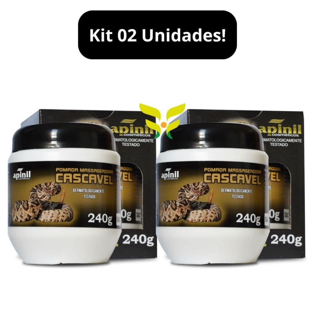 Kit 2 Unidades: Pomada Massageadora Cascavel 240g Apinil