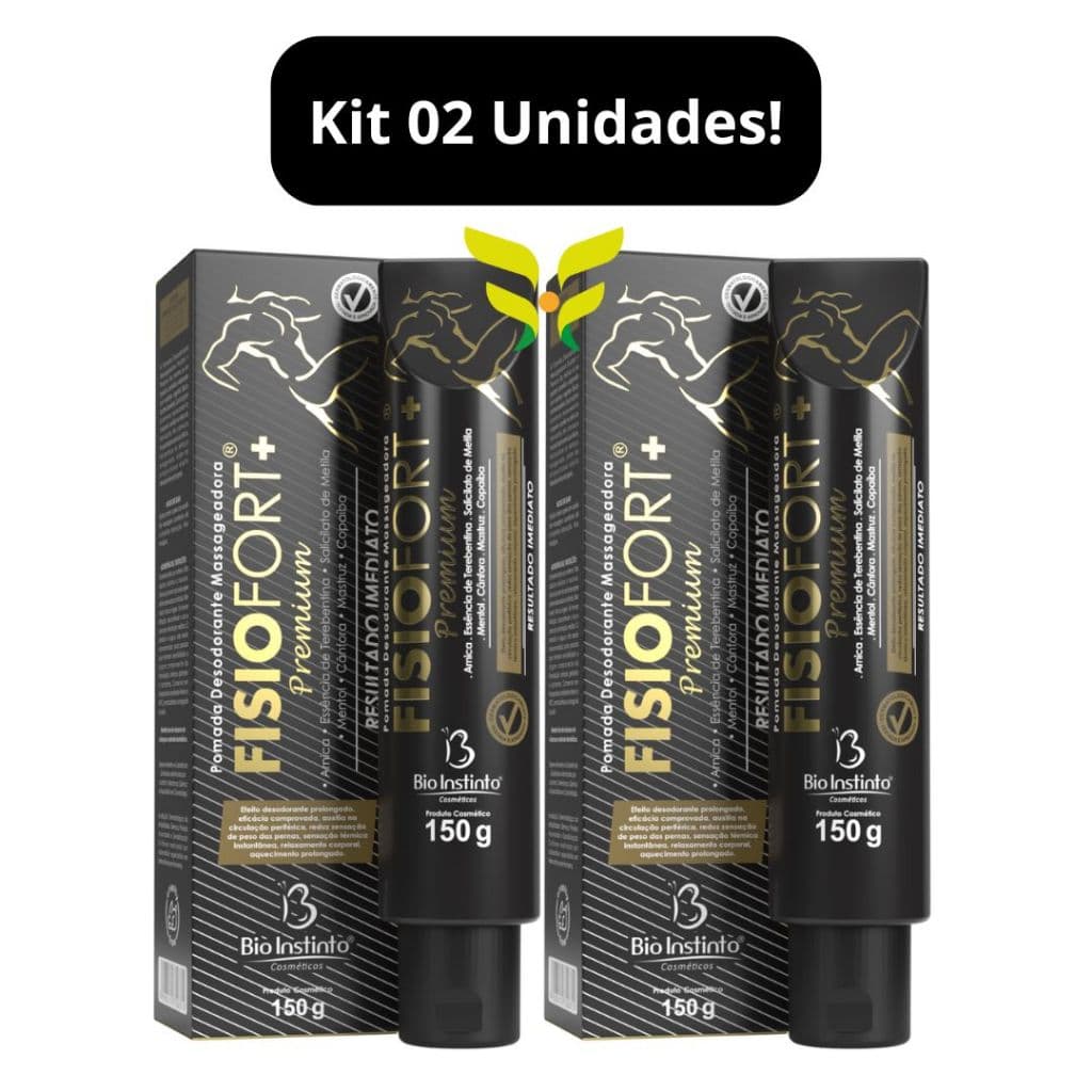 Kit 2 Unidades: Pomada Massageadora FISIOFORT + Premium 150g Bio Instinto
