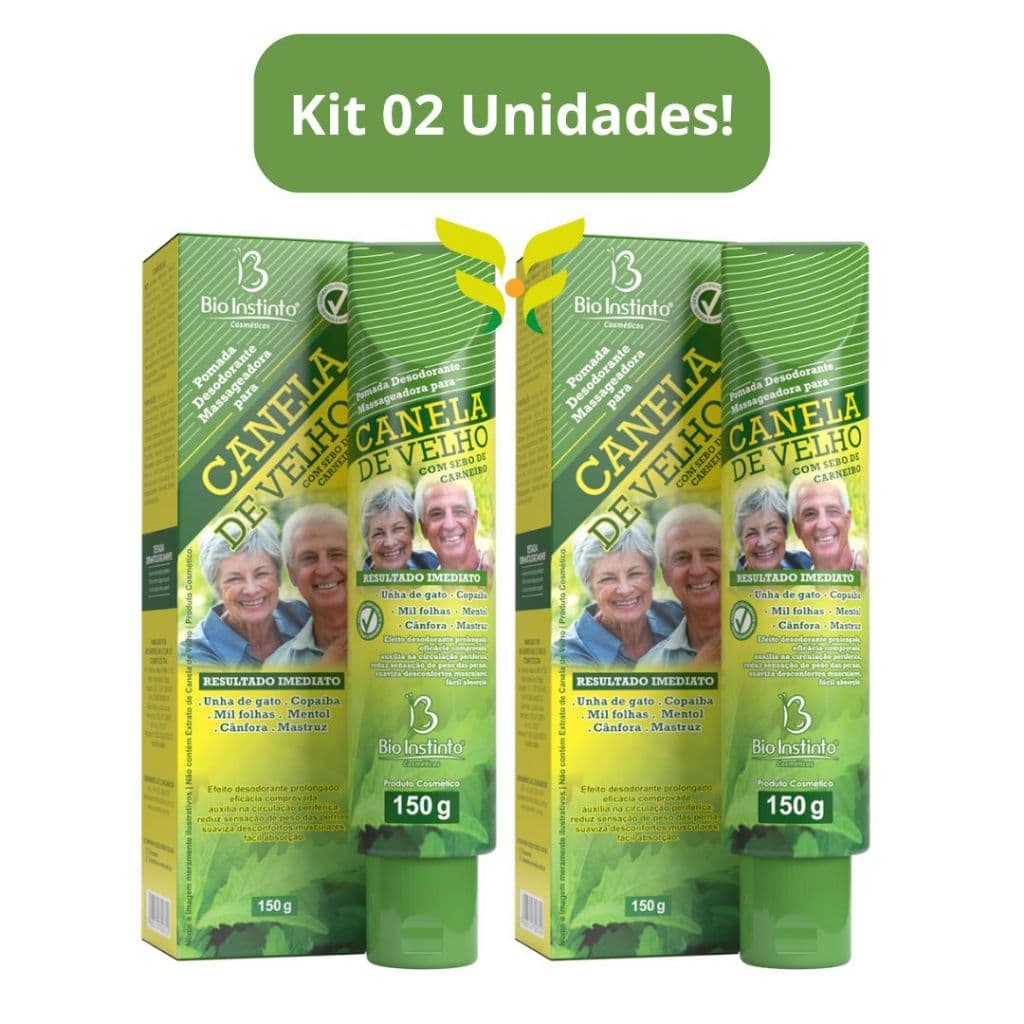 Kit 2 Unidades: Pomada Massageadora Canela De Velho 150g Bio Instinto