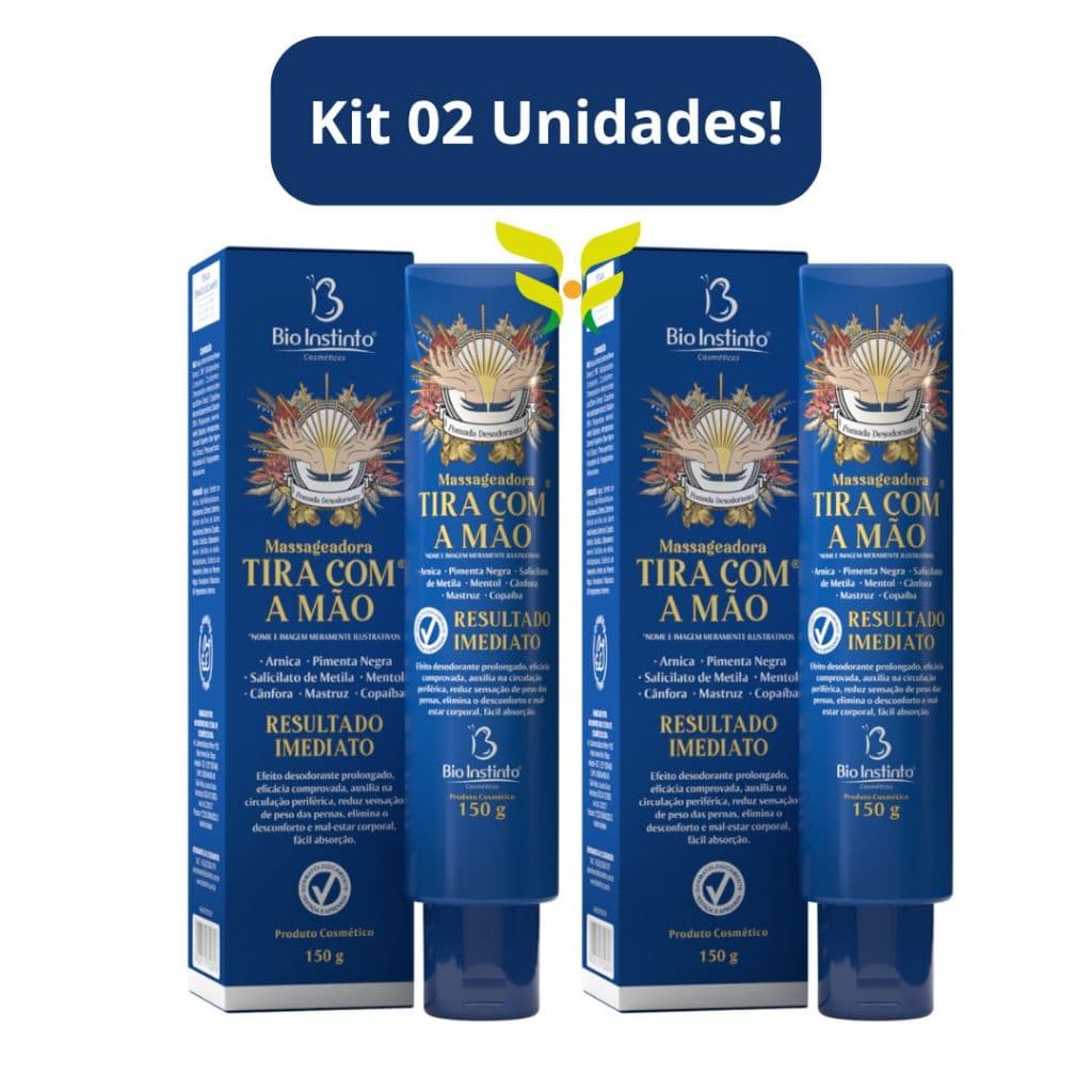 Kit 2 Unidades: Pomada Massageadora Tira com a Mão 150g Bio Instinto