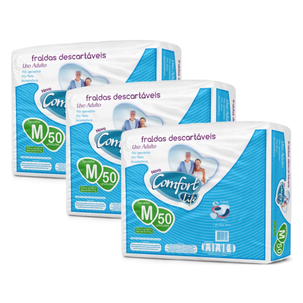 Kit 3 Fralda Descartável Comfort Life para Adulto Revenda Direto da Fábrica