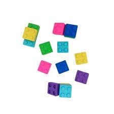 Borracha Blocos de Montar Tipo Lego Acrilex 6 cores Colecionáveis!