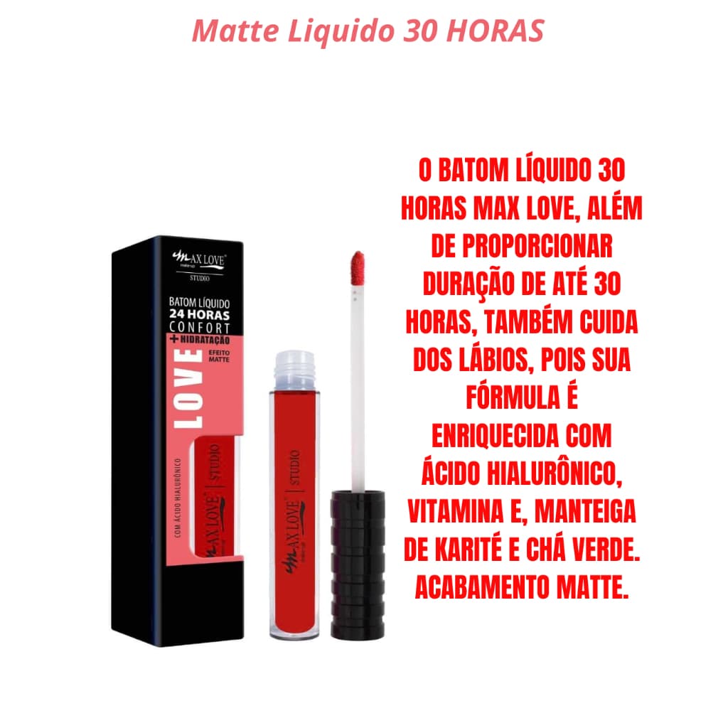Batom Líquido Matte Max Love - Longa Duração 30h