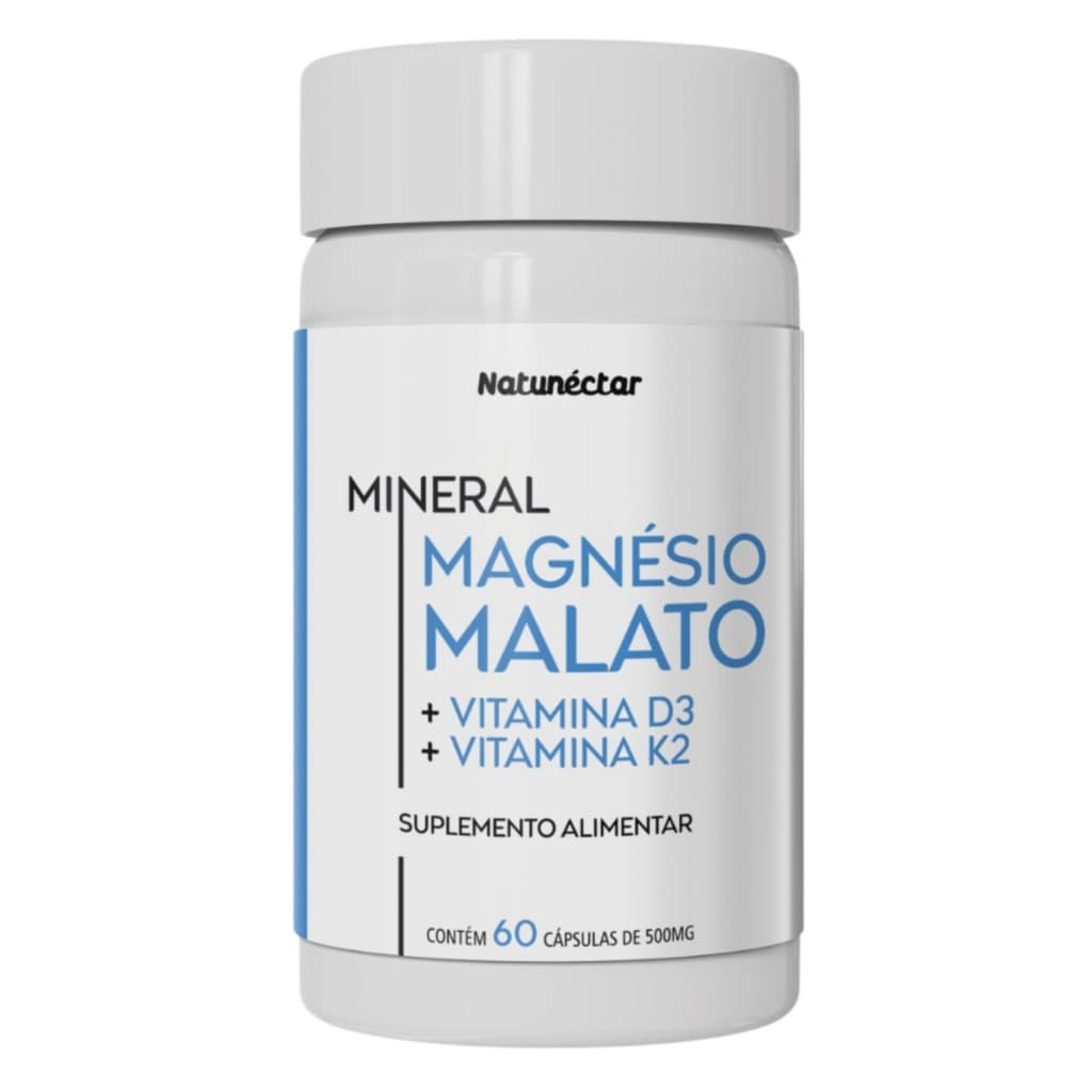 Magnésio Malato + Vitamina D3 + Vitamina K2 60 Cápsulas