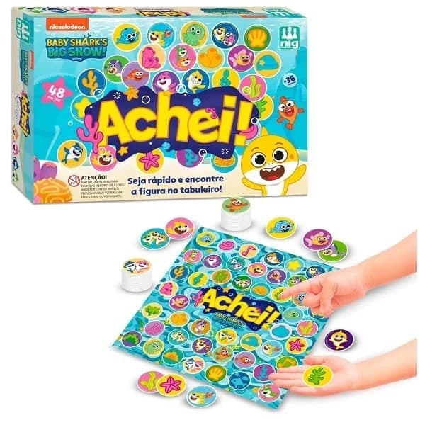 Jogo Achei Baby Shark Infantil Brinquedo Educativo - Nig brinquedos 0745