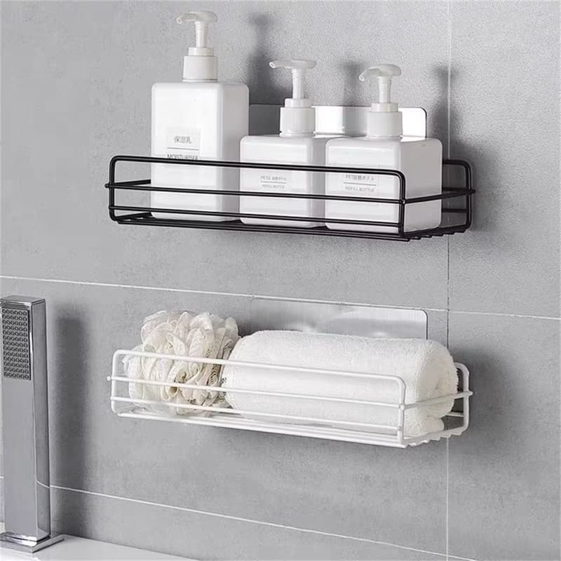 Prateleiras Suporte Com Alto Adesivos Para Parede Banheiro Cozinha lavanderia Shampoo E Sabonete PRETO  YEPP