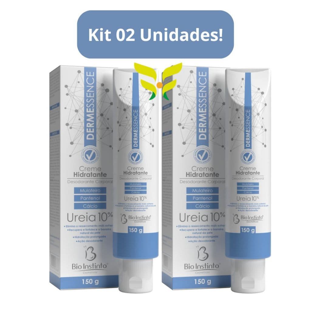 Kit 2 Unidades: Dermessence Creme Desodorante Hidratante Corporal Ureia 10% 150g Bio Instinto