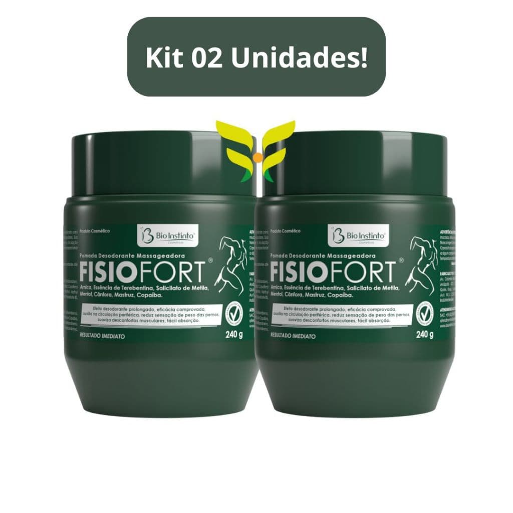 Kit 2 Unidades: Pomada Massageadora Fisiofort 240g Bio Instinto